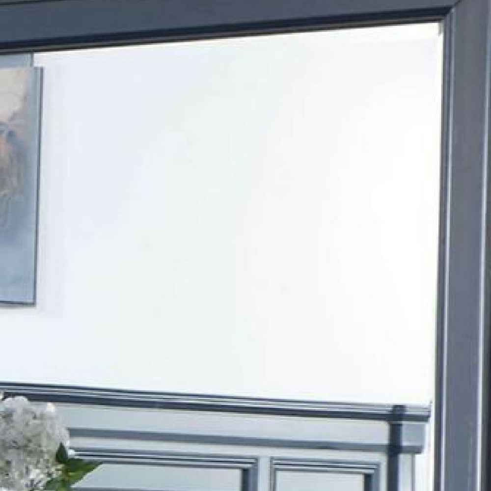 Zeny Dresser Mirror, 40 Inch Rectangular, Slate Blue Solid Wood Frame