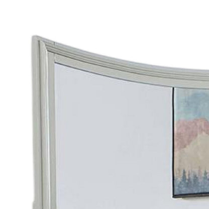 Roly Dresser Mirror, 37 Inch Gray Rectangular Solid Wood Molded Frame