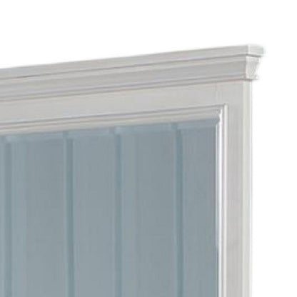 Lile Dresser Mirror w Crown Molding Frame, 42 Inch White Solid Wood