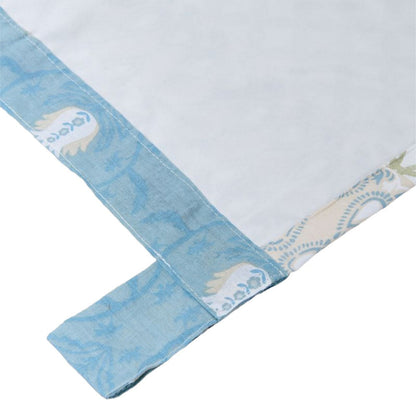 Ello 2 Panel Curtain Panel Set, Cotton White and Blue Geometric Print
