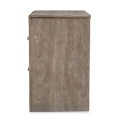 Kulv Nightstand, 2 Storage Drawers, 24 Inch Modern Taupe Gray Laminate