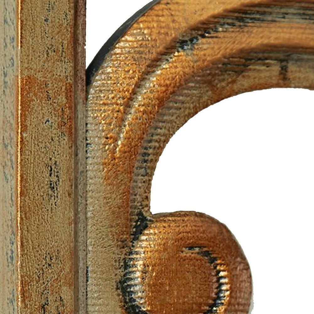 Accent Wall Decoration, Classic Scrolled Design 10x42 Gold Tone Finish