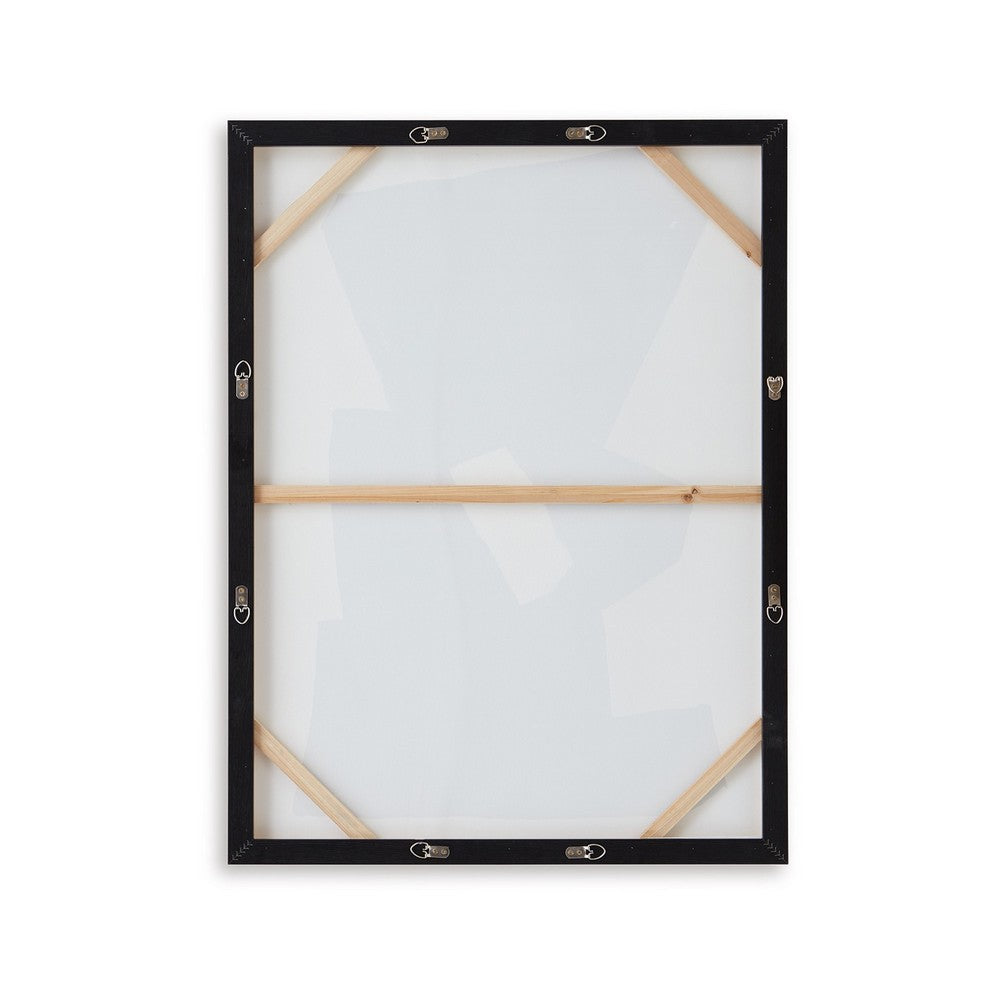 Garcy Wall Art Painting, 30x40, Black and Cream Framed Abstract Decor