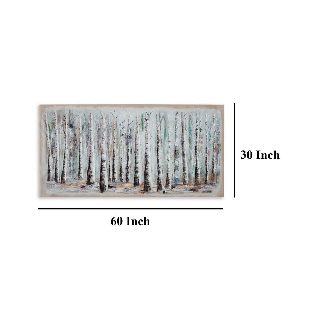 Alp Treescape Wall Art, 30x60, Multi-Colored Hand Painted Canvas