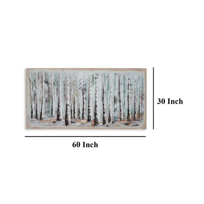 Alp Treescape Wall Art, 30x60, Multi-Colored Hand Painted Canvas