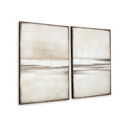Dune 2 Piece Wall Art Set, 24x35, Tan, Brown Hand Painted Canvas