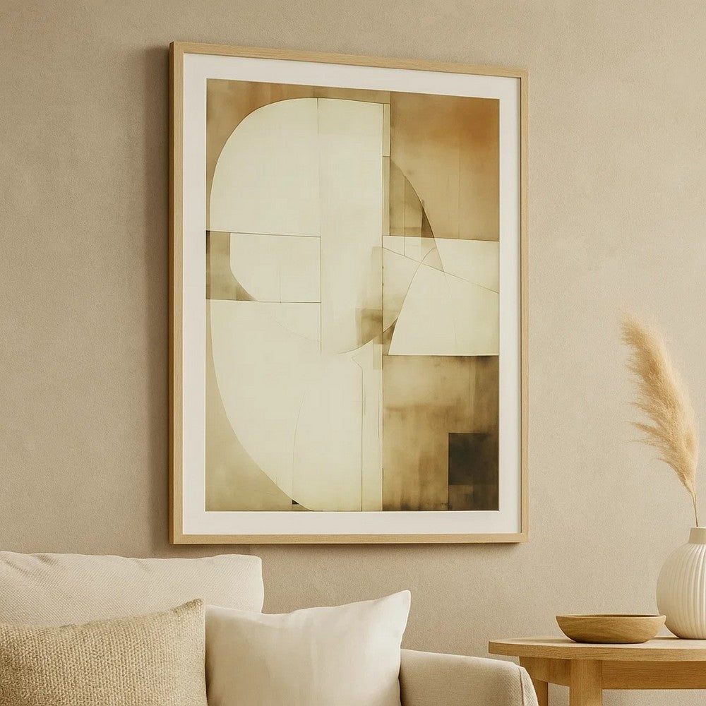 Cril Wall Art, 30x40, Acrylic Front, Framed Brown, Tan, White Print