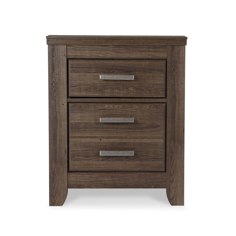 Rye Nightstand with 2 Drawers, Modern Classic Laminate Dark Brown