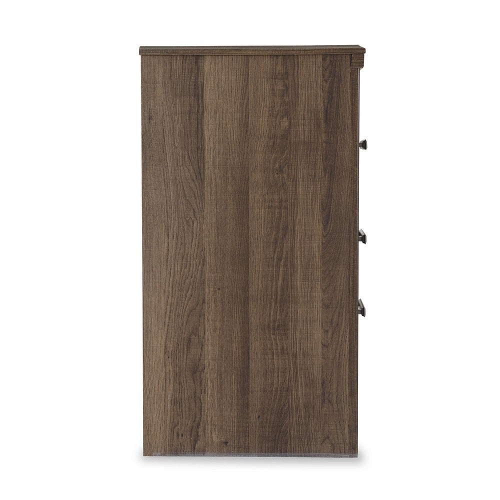 Rye Nightstand with 2 Drawers, Modern Classic Laminate Dark Brown