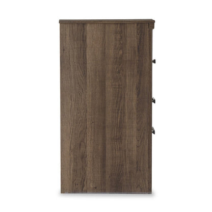 Rye Nightstand with 2 Drawers, Modern Classic Laminate Dark Brown