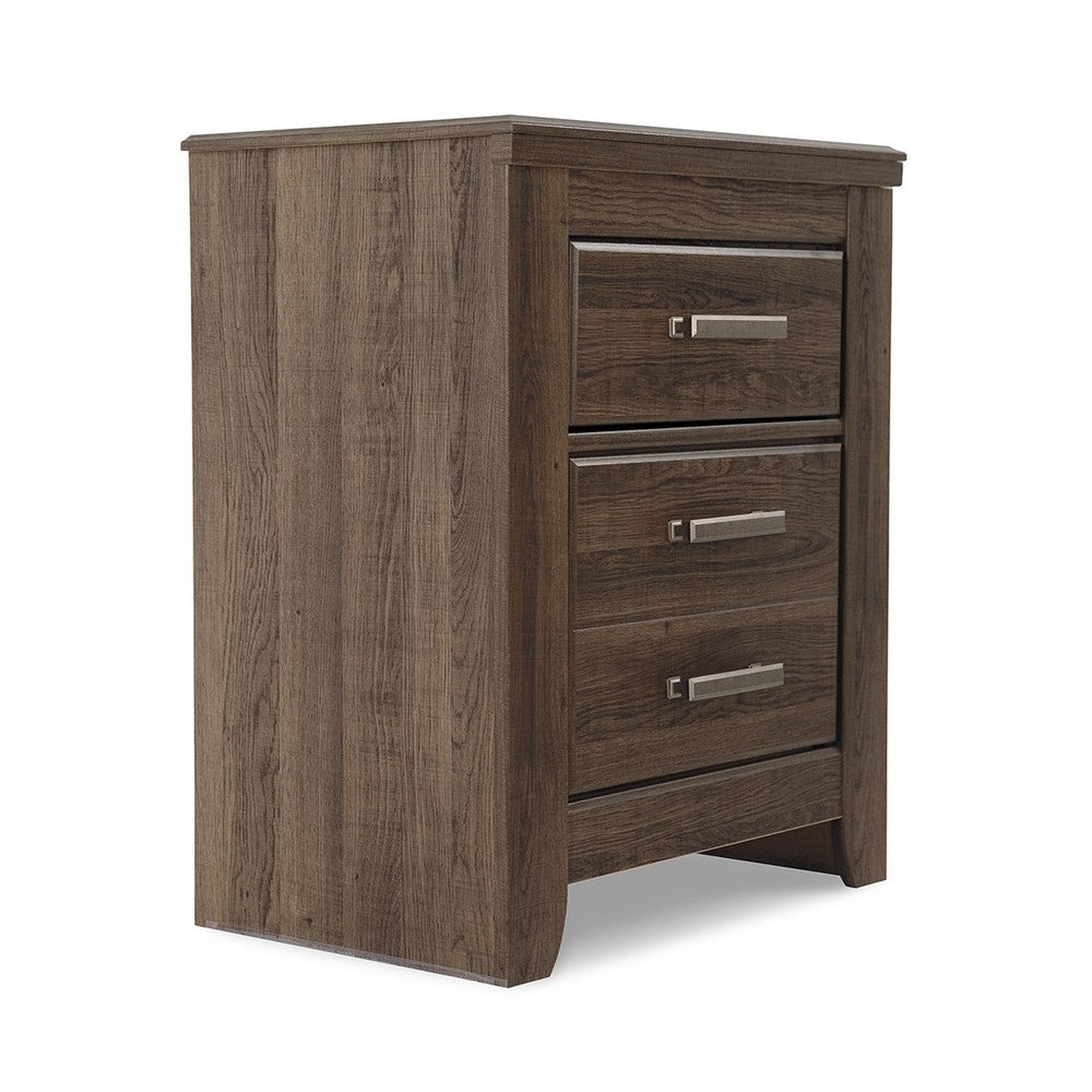 Rye Nightstand with 2 Drawers, Modern Classic Laminate Dark Brown