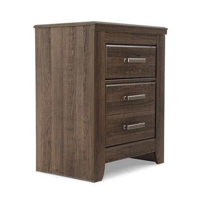 Rye Nightstand with 2 Drawers, Modern Classic Laminate Dark Brown