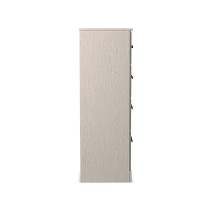 Tely Tall Dresser Chest, 4 Drawers, Modern Farmhouse Laminate White