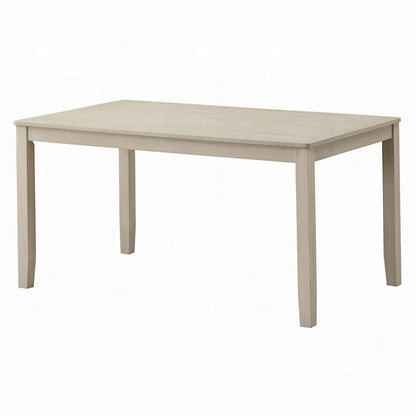 Feri Dining Table, 59 Inch, Rectangular Top, Antique Bone White Finish