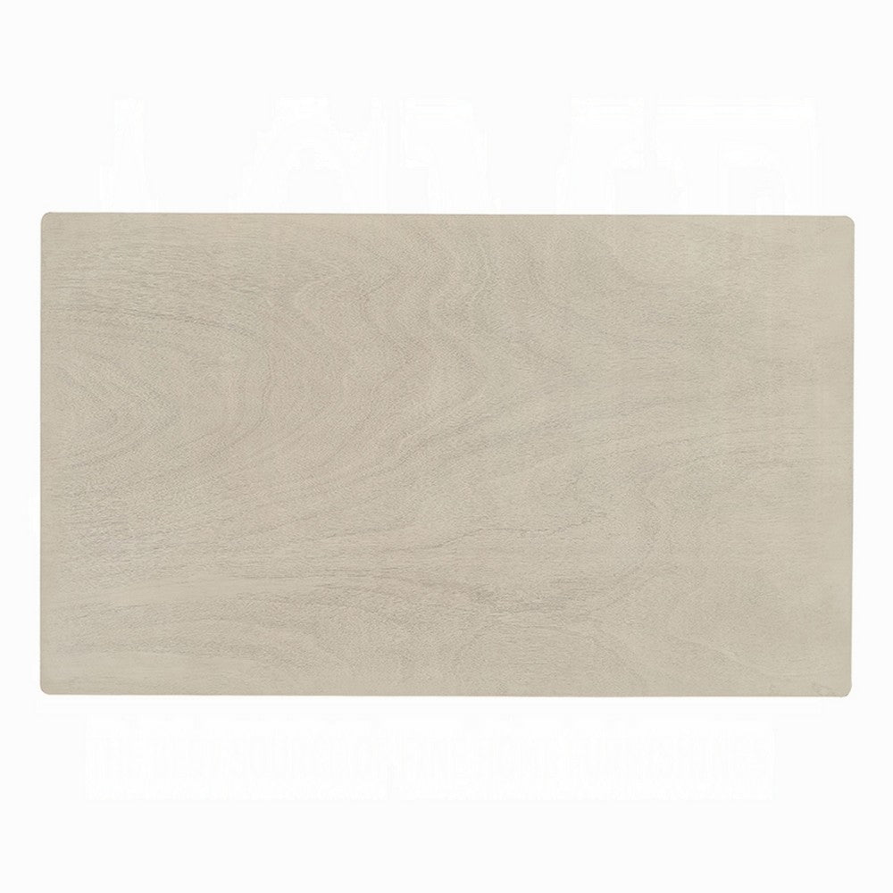 Feri Dining Table, 59 Inch, Rectangular Top, Antique Bone White Finish