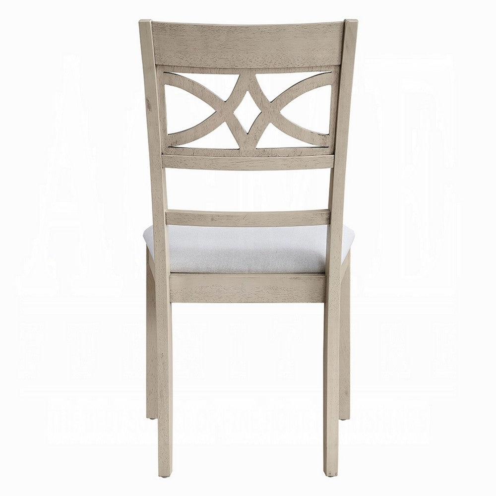 Feri Side Dining Chair Set of 2, Designer Bone White, Beige Linen