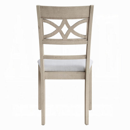 Feri Side Dining Chair Set of 2, Designer Bone White, Beige Linen