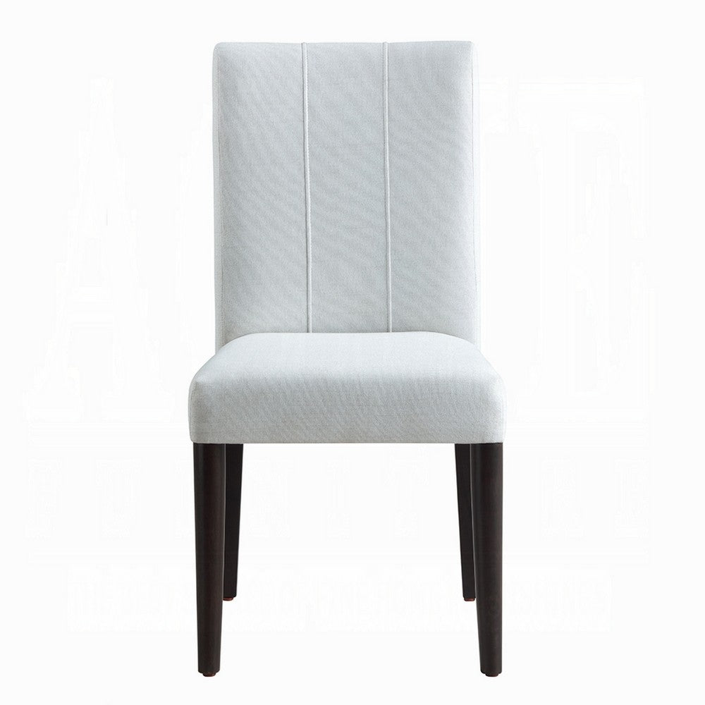 Aren Side Dining Chair Set of 2, Plush Foam Gray Fabric, Black Wood