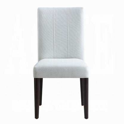 Aren Side Dining Chair Set of 2, Plush Foam Gray Fabric, Black Wood