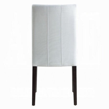 Aren Side Dining Chair Set of 2, Plush Foam Gray Fabric, Black Wood