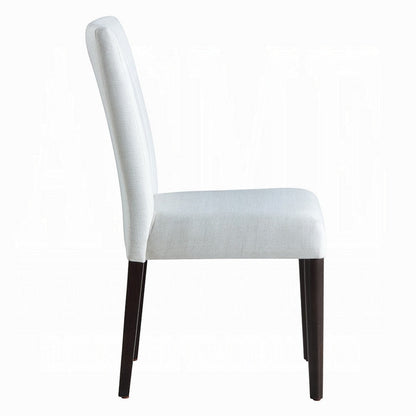 Aren Side Dining Chair Set of 2, Plush Foam Gray Fabric, Black Wood