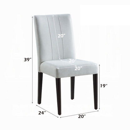 Aren Side Dining Chair Set of 2, Plush Foam Gray Fabric, Black Wood