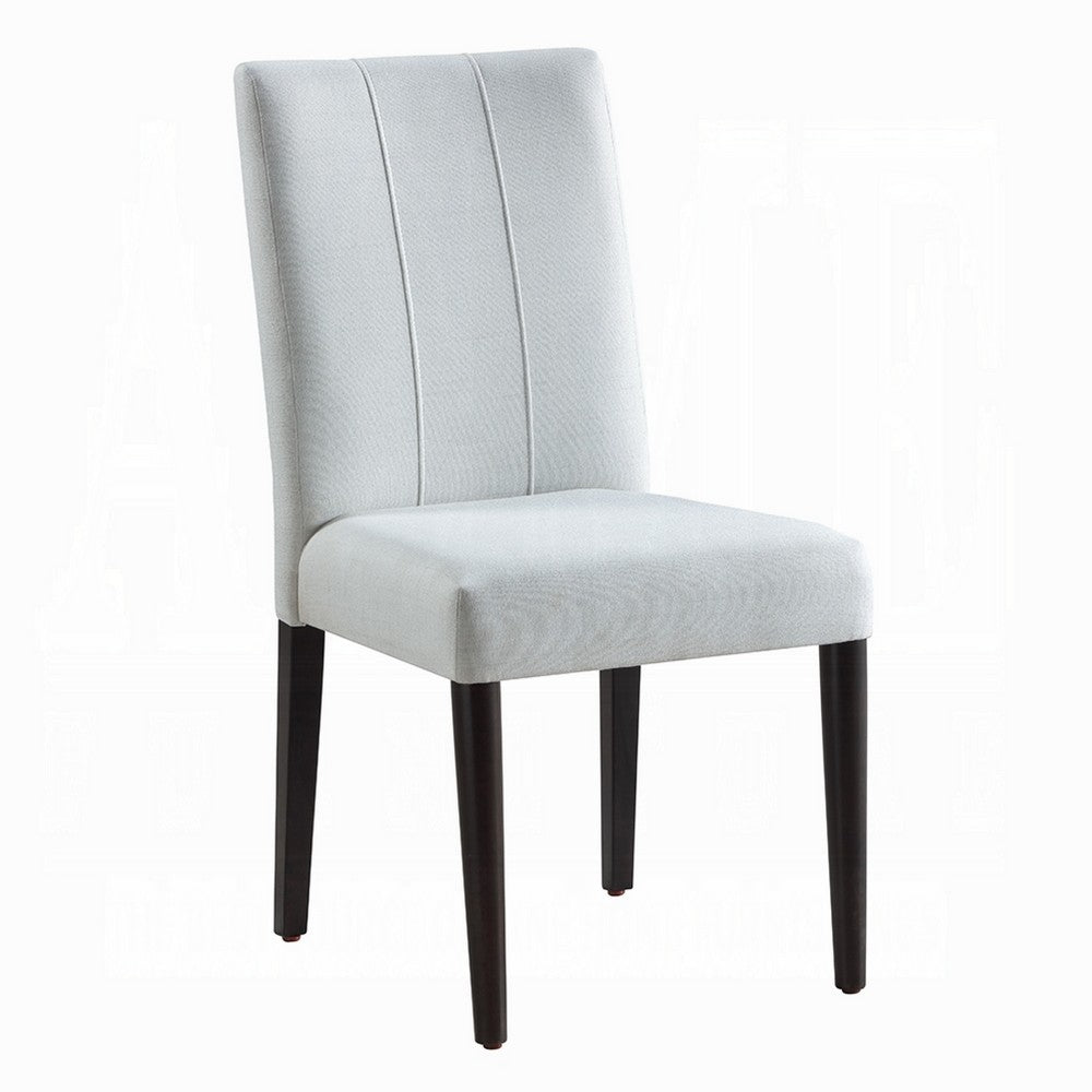 Aren Side Dining Chair Set of 2, Plush Foam Gray Fabric, Black Wood