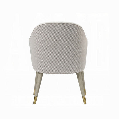 Arity Side Dining Chair Set of 2, Modern Light Gray Fabric, Gold Metal