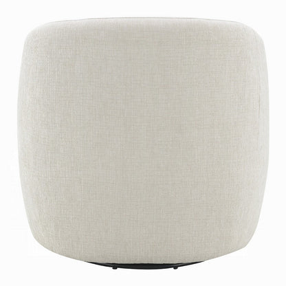 Tiena Swivel Accent Chair, Modern Style Rounded Back, Warm Beige Linen