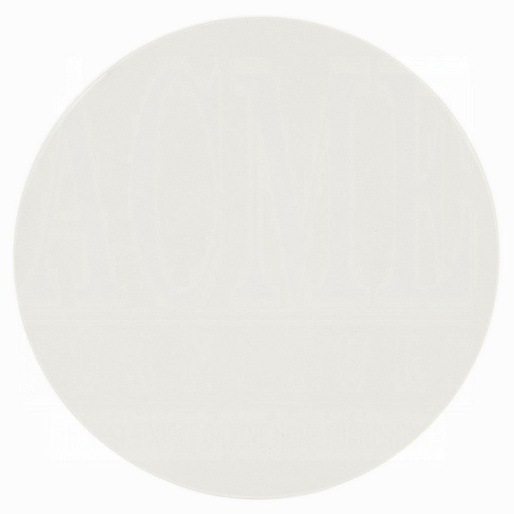 Utan 31 Inch Round Coffee Table, Modern Cement Frame, Off White