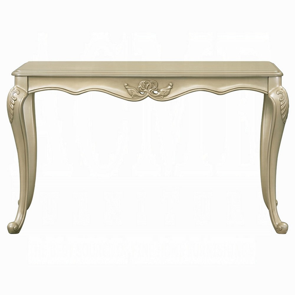 Bertha Sofa Table, Ornate Classic European Champagne Gold Wood 52 Inch