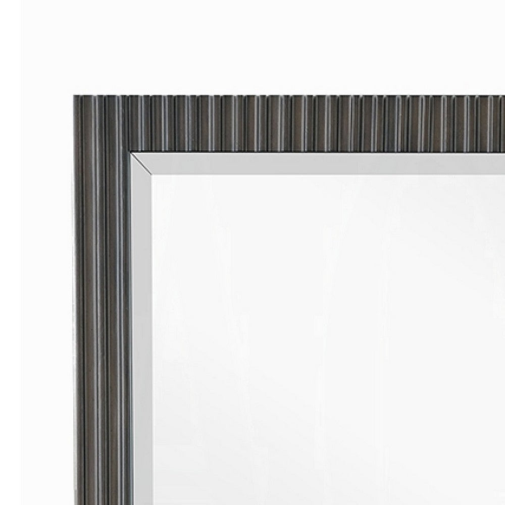 Jeh Dresser Mirror, Espresso Brown Wood, Sleek Rectangular Frame 36x42