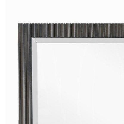 Jeh Dresser Mirror, Espresso Brown Wood, Sleek Rectangular Frame 36x42