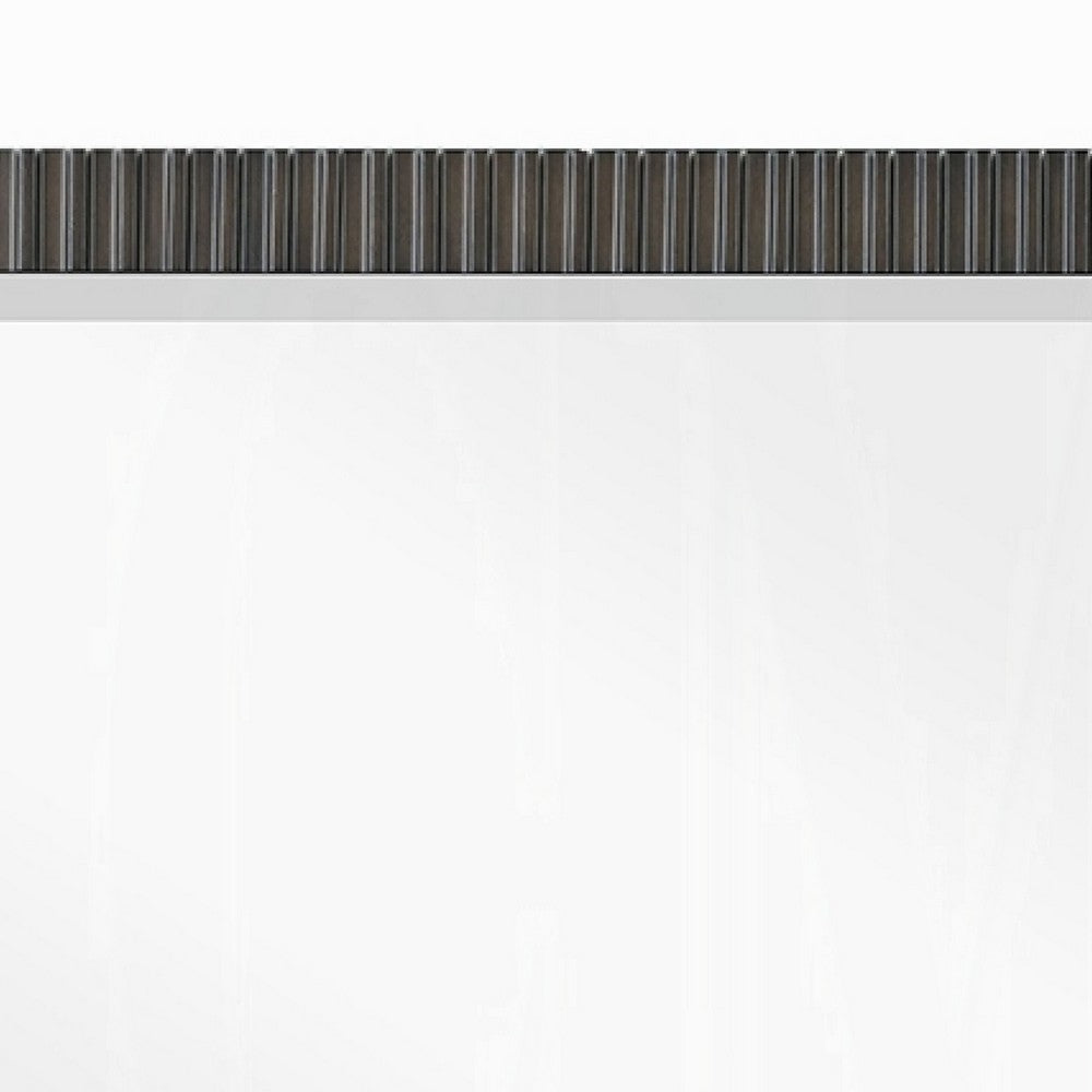 Jeh Dresser Mirror, Espresso Brown Wood, Sleek Rectangular Frame 36x42