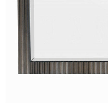 Jeh Dresser Mirror, Espresso Brown Wood, Sleek Rectangular Frame 36x42