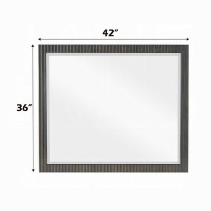 Jeh Dresser Mirror, Espresso Brown Wood, Sleek Rectangular Frame 36x42