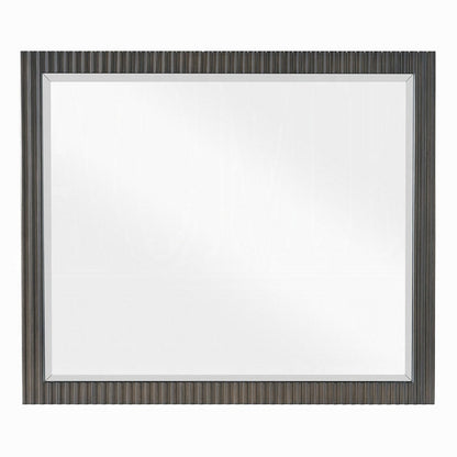 Jeh Dresser Mirror, Espresso Brown Wood, Sleek Rectangular Frame 36x42