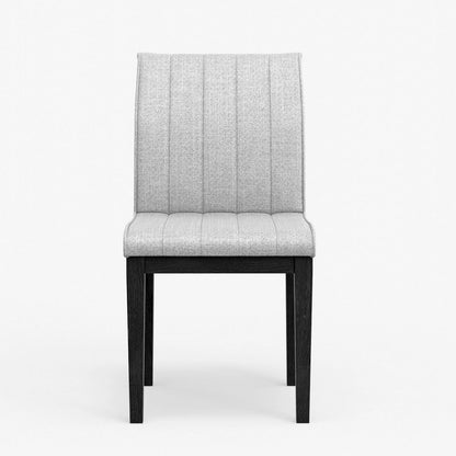 Vecy Dining Side Chair Set of 2, Channel Gray Fabric, Vintage Black