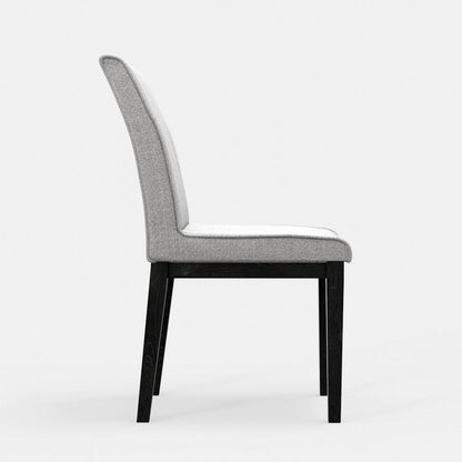 Vecy Dining Side Chair Set of 2, Channel Gray Fabric, Vintage Black
