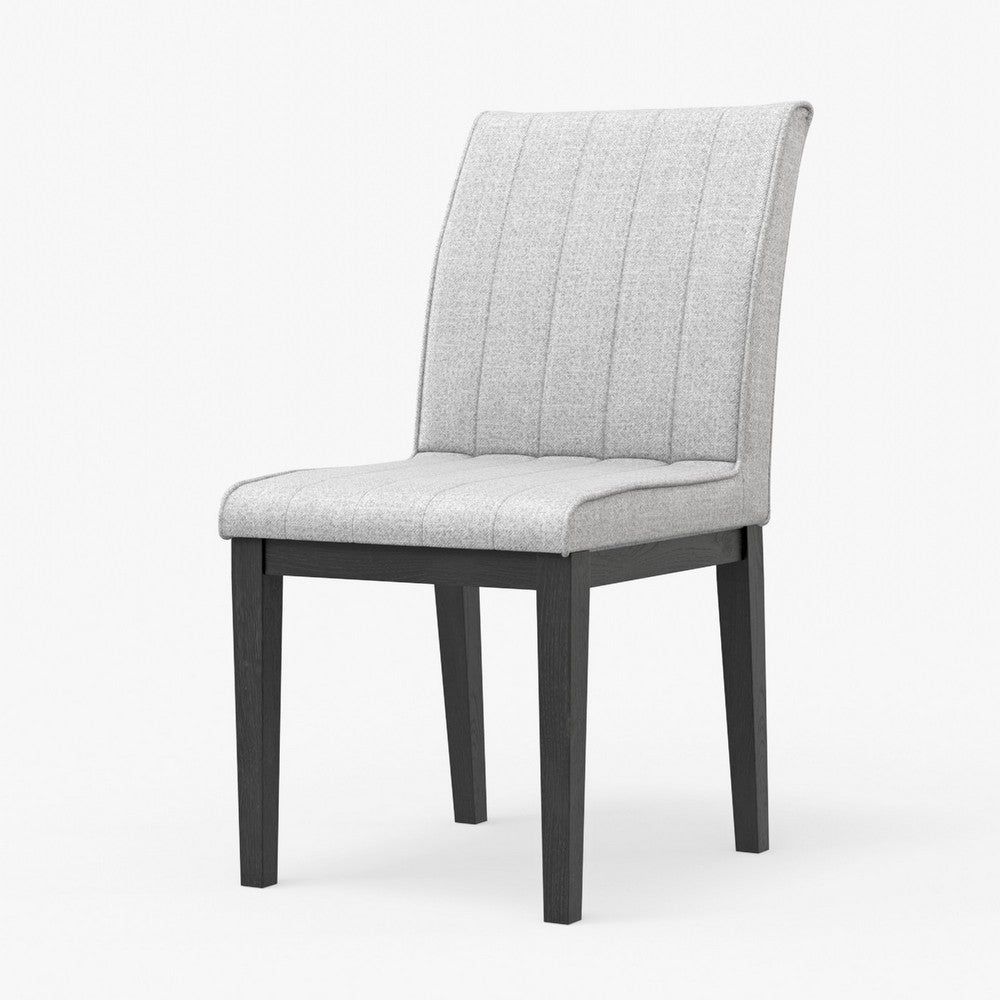 Vecy Dining Side Chair Set of 2, Channel Gray Fabric, Vintage Black