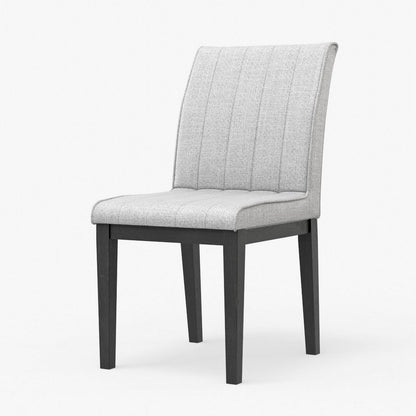 Vecy Dining Side Chair Set of 2, Channel Gray Fabric, Vintage Black