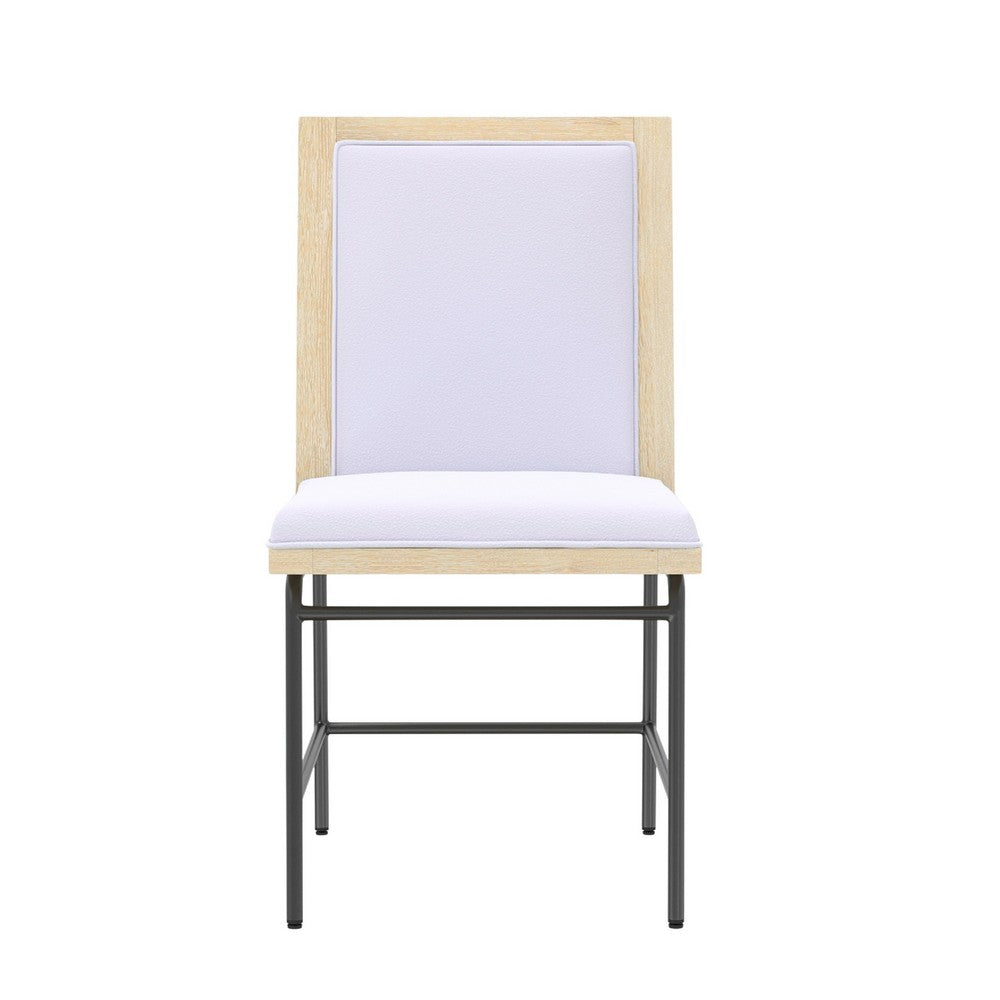 Lony Dining Side Chair Set of 2, Gray Seat n Back, Black Metal Frame