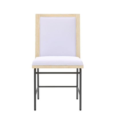 Lony Dining Side Chair Set of 2, Gray Seat n Back, Black Metal Frame