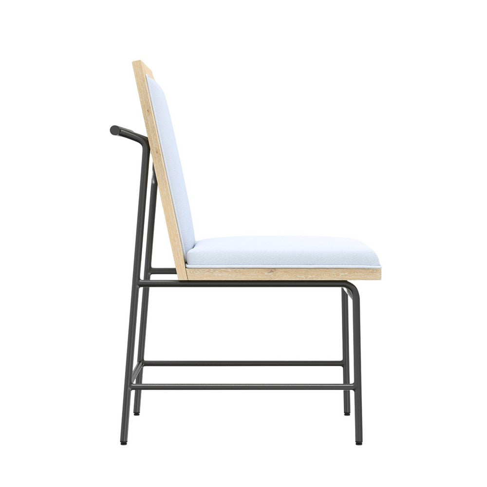 Lony Dining Side Chair Set of 2, Gray Seat n Back, Black Metal Frame