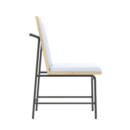 Lony Dining Side Chair Set of 2, Gray Seat n Back, Black Metal Frame