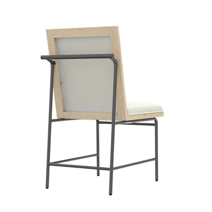 Lony Dining Side Chair Set of 2, Gray Seat n Back, Black Metal Frame
