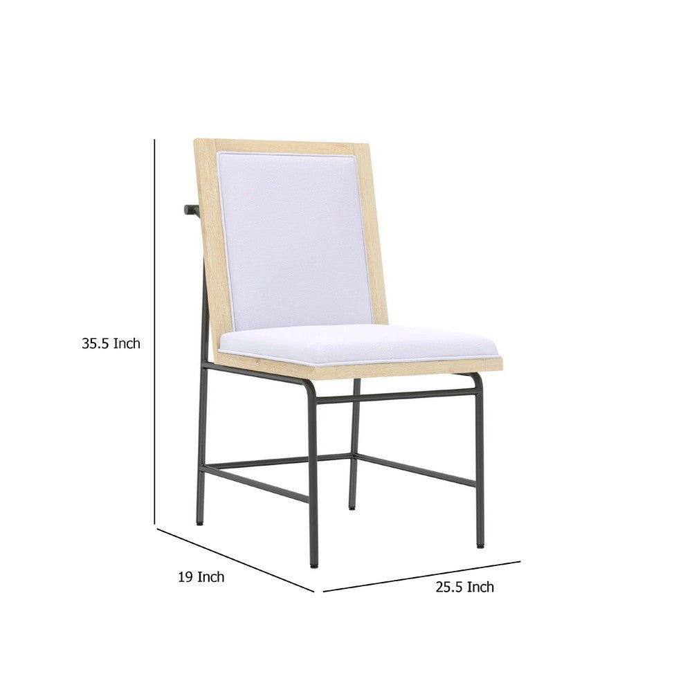 Lony Dining Side Chair Set of 2, Gray Seat n Back, Black Metal Frame