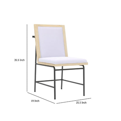 Lony Dining Side Chair Set of 2, Gray Seat n Back, Black Metal Frame