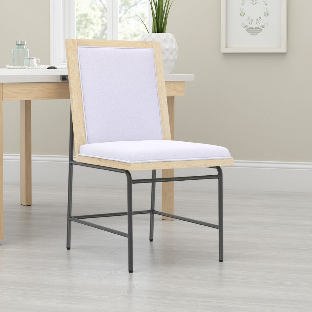 Lony Dining Side Chair Set of 2, Gray Seat n Back, Black Metal Frame