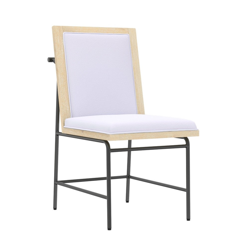 Lony Dining Side Chair Set of 2, Gray Seat n Back, Black Metal Frame